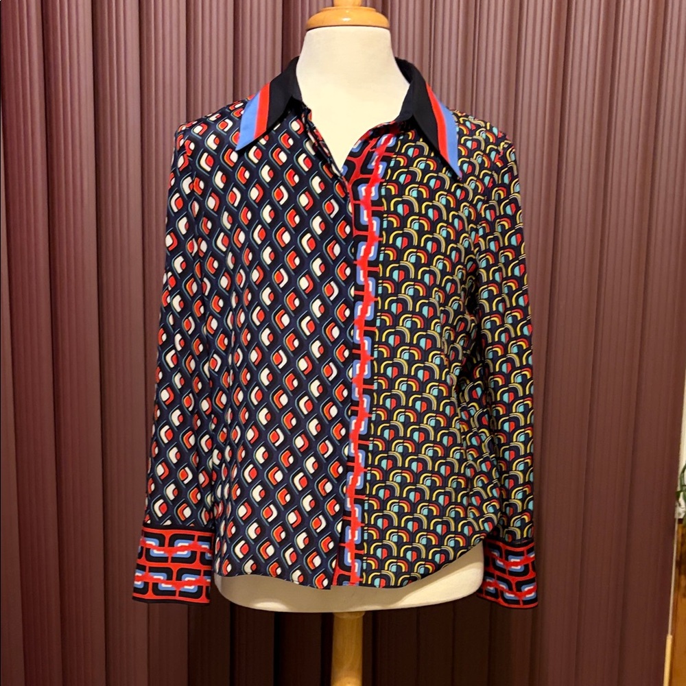 Alice + Olivia Multicolor Geometric Blouse